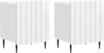 vidaXL Set 2 noptiere dormitor albe lucioase, 43x34, 5x52 cm, cu usa (894344)