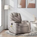 vidaXL Fotoliu de masaj rabatabil, gri taupe, material textil GartenMobel Dekor (372385)