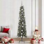 vidaXL Brad de Craciun artificial Verde 210 cm PVC si Plastic si Otel GartenMobel Dekor (3395951)