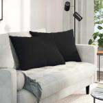 vidaXL Perne pentru canapea 2 pcs Negru 70 x 50 cm tesatura GartenMobel Dekor (42013771)