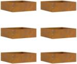 vidaXL Margine pentru gazon 6 pcs Ruginit 40 x 40 x 13 cm GartenMobel Dekor (874715)