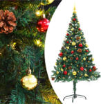 vidaXL Brad de Craciun artificial pre-iluminat cu globuri verde 150 cm GartenMobel Dekor (321499)