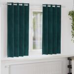vidaXL Perdele opace 2 pcs Verde închis 140 x 175 cm Catifea GartenMobel Dekor (4107209)