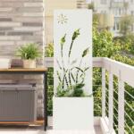 vidaXL Ghiveci de Gradina cu Panou Decorativ Alb 50 x 140 cm GartenMobel Dekor (876428)