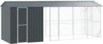 vidaXL Cusca pentru pasari Antracit 645 x 208 x 247 cm Otel Galvanizat GartenMobel Dekor (3325154)
