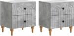 vidaXL Set 2 noptiere gri beton cu 2 sertare, 43 x 34, 5 x 48 cm (894072)
