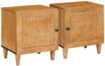vidaXL Set 2 noptiere din lemn masiv de acacia, maro deschis, 40x33x46 cm (4018077)
