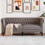 vidaXL Canapea Chesterfield cu 2 locuri, gri taupe, material textil GartenMobel Dekor (372552) Canapea