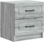 vidaXL Noptiera gri Sonoma cu 2 sertare, lemn prelucrat, 43 x 34, 5 x 44, 5 cm (895687)