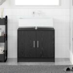 vidaXL Dulap pentru Chiuveta cu usa Stejar Negru 63 x 29 x 55 cm GartenMobel Dekor (869208)