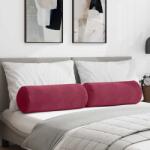 vidaXL Perne Bolster 2 pcs Rosu Vin Ø 25 x 70 cm Tesatura din corduroy GartenMobel Dekor (42014333)