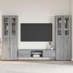 vidaXL Set comoda TV cu sertar FLORIN 3 pcs Gri Sonoma Lemn compozit GartenMobel Dekor (3398000)