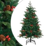 vidaXL Pom Craciun artificial cu balamale, conuri, fructe rosii 150 cm GartenMobel Dekor (358375)