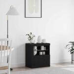 vidaXL Bufet LED Negru 60, 5 x 37 x 67 cm Lemn compozit GartenMobel Dekor (863014) Comoda