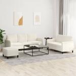 vidaXL Set de canapele, 3 piese, crem, catifea GartenMobel Dekor (3202032) Canapea