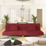 vidaXL Canapea extensibila cu 2 locuri, 2 perne, rosu vin, textil GartenMobel Dekor (375896) Canapea