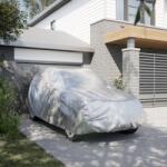 vidaXL Husa auto SUV, curele cu catarama, complet, argintiu M PEVA GartenMobel Dekor (4008955)