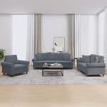 vidaXL Set canapea cu perne, 3 piese, gri închis, catifea GartenMobel Dekor (3202191) Canapea