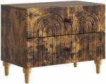 vidaXL Noptiera stejar fumuriu cu 2 sertare, 62 x 34, 5 x 48 cm, lemn prelucrat (894090)