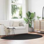 vidaXL Covor oval Huarte negru 160x230 cm, poliester, antiderapant (4103751) Covor