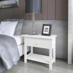vidaXL Noptiere din lemn, 2 buc, alb GartenMobel Dekor (242871)
