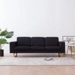 vidaXL Canapea cu 3 locuri, negru, material textil GartenMobel Dekor (281390) Canapea