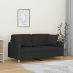 vidaXL Canapea cu 2 locuri cu pernute, negru, 140 cm, textil GartenMobel Dekor (3200913) Canapea