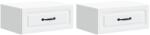 vidaXL Set 2 noptiere suspendate albe cu sertar, 49 x 34, 5 x 20 cm (899296)