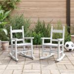 vidaXL Scaune balansoar pentru copii, 2 buc. , alb, lemn masiv plop GartenMobel Dekor (3281600) Balansoar