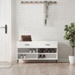 vidaXL Bancheta pantofar, alb extralucios, 102x35x55 cm, lemn compozit GartenMobel Dekor (829758) Pantofar
