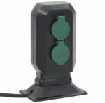 vidaXL Priza de exterior cu tarus si 4 cai, negru/verde, 15, 5x11x24 cm GartenMobel Dekor (4010101)