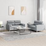 vidaXL Set de canapele cu perne, 2 piese, gri deschis, material textil GartenMobel Dekor (3201584) Canapea