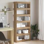 vidaXL Dulap pentru carti cu raft Stejar Artizanal 80 x 30 x 198 cm GartenMobel Dekor (3333922) Biblioteca