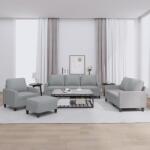 vidaXL Set de canapele cu perne, 4 piese, gri deschis, textil GartenMobel Dekor (3201436) Canapea