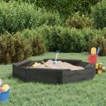 vidaXL Cutie de nisip cu scaune octogonale, gri, lemn masiv de pin GartenMobel Dekor (825011)