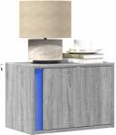 vidaXL Noptiere montate pe perete cu lumini LED, 2 buc. , sonoma gri GartenMobel Dekor (852100)