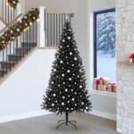 vidaXL Brad de Craciun cu 300 LED cu suport Negru 240 cm PVC GartenMobel Dekor (3396499)
