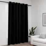 vidaXL Perdea opaca, aspect panza, cu ocheti, negru, 290 x 245 cm GartenMobel Dekor (321155)