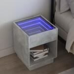 vidaXL Noptiera cu LED infinity, gri beton, 40x40x50 cm GartenMobel Dekor (3284080)