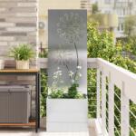 vidaXL Ghiveci de Gradina cu Panou Decorativ Argintiu 50 x 140 cm GartenMobel Dekor (876459)