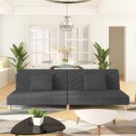 vidaXL Canapea extensibila cu 2 locuri, 2 perne, gri închis, textil GartenMobel Dekor (375888) Canapea