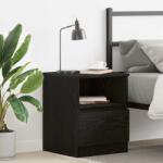 vidaXL Noptiera stejar negru 40x40x50 cm cu 1 sertar, lemn compozit (862609)
