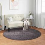 vidaXL Covor rotund antracit Ø200 cm din poliester, antiderapant, pentru interior (42022790) Covor