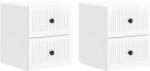 vidaXL Set 2 noptiere suspendate cu 2 sertare, alb lucios, 33x34, 5x40 cm (897964)