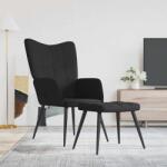 vidaXL Scaun de relaxare cu taburet, negru, textil GartenMobel Dekor (327958)