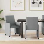 vidaXL Scaune de dining cu roti 2 pcs Gri deschis 57 x 66 x 94 cm GartenMobel Dekor (42017807)