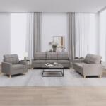 vidaXL Set de canapea cu perne, 3 piese, gri taupe, material textil GartenMobel Dekor (3201249) Canapea