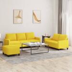 vidaXL Set de canapele cu perne, 3 piese, galben deschis, textil GartenMobel Dekor (3201473) Canapea