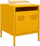 vidaXL Noptiere, 2 buc. , galben mustar, 35x39x43, 5 cm, otel GartenMobel Dekor (851251)