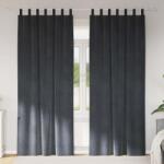 vidaXL Perdele opace 2 pcs Gri deschis 140 x 225 cm Catifea GartenMobel Dekor (4107265)